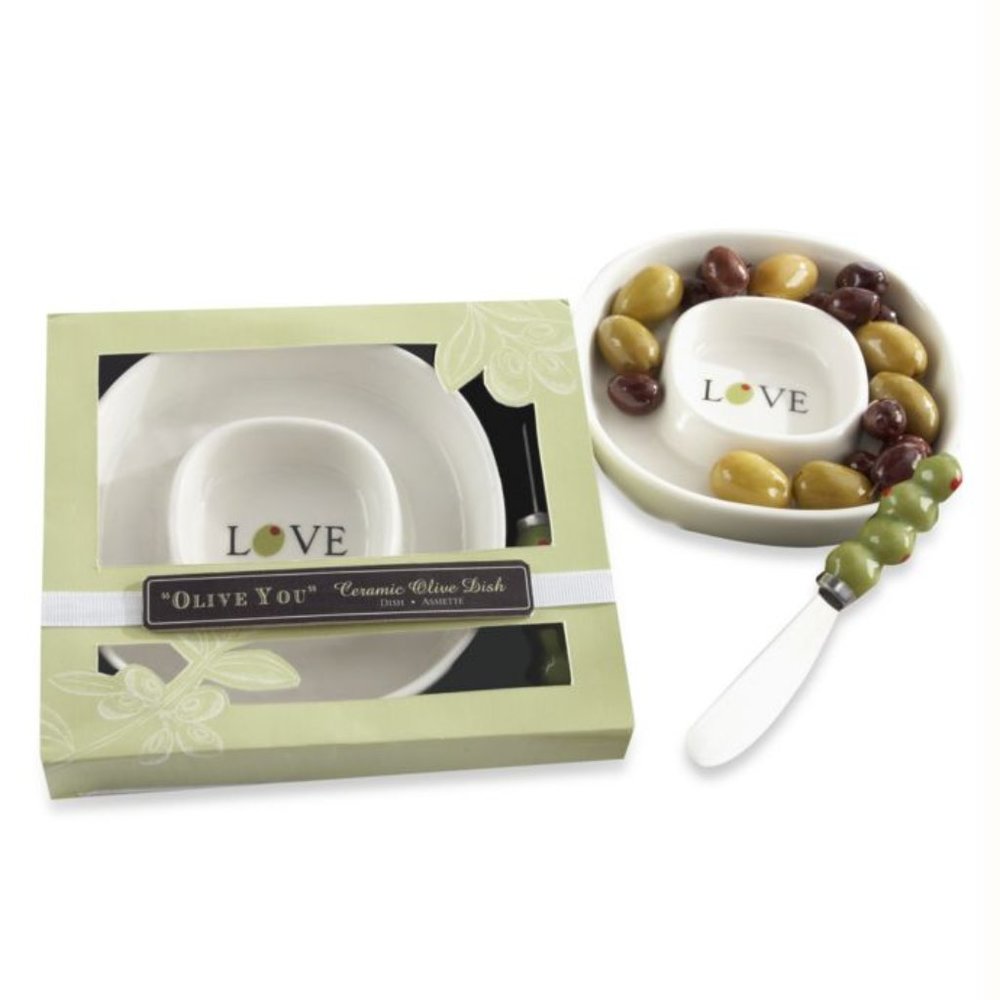 💕3/$25 💕 NWT Kate Aspen Olive You Olive Tray + Spreader